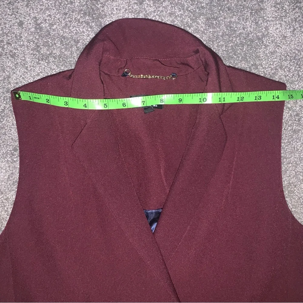 Topshop Sleeveless Double-Breasted Long Vest in Plum - Picture 7 of 7